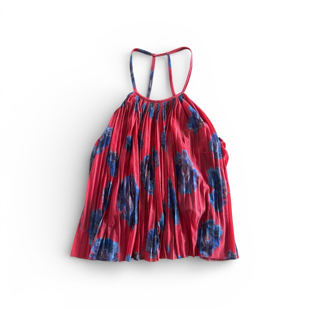 Kimchi Blue Red and Blue Floral Tank Top